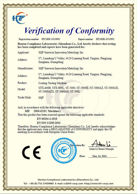 中国 Hoyamo and Sinowon Inc 認証